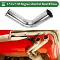 thumbnail image 2 of 90 Degree Mandrel Exhaust Pipe DIY Custom Car Modified Exhaust Pipe Tubing Piping 89mm/3.5" OD 300mm/11.81" Length 304 Stainless Steel Silver Tone, 2 of 7