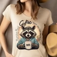 thumbnail image 4 of Funny Raccoon Coffee Morning Mood Graphic Unisex T-Shirt, Light Pink, Size S, 4 of 6