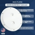 thumbnail image 2 of Five Oceans 4" Boat Hatch, Marine Access Hatch, Round Inspection Deck Plate Hatch with Detachable Cover, UV Resistant ABS Off-White Plastic, for Pontoon, Fishing Boat, Bass Boat, Sailboat - FO4473, 2 of 7