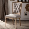 thumbnail image 2 of Bowery Hill Tufted Dining Side Chair in Oak and Beige, 2 of 7