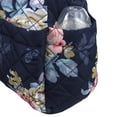 thumbnail image 6 of Baby Essentials 3 Piece Multi-Pocket Quilted Diaper Bag Tote with Removable Luggage Strap and Matching Striped Changing Pad in Navy Blue Floral, 6 of 7