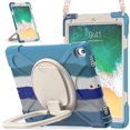 thumbnail image 2 of For iPad Air 3 10.5 Inch 2019/iPad Pro 10.5 Inch 2017 Case, 360 Rotatable Handle Stand, Shoulder Strap, Drop-Proof Design, Colourful Blue, 2 of 7