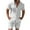 White, variant on Stamzod Mens Outfits Two Piece Summer Solid Color Short Sleeve Button Down Shirt and Shorts Casual Beach Vacation Sweatsuits for Men Black S