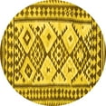 thumbnail image 1 of Ahgly Company Machine Washable Indoor Round Southwestern Yellow Country Area Rugs, 4' Round, 1 of 4
