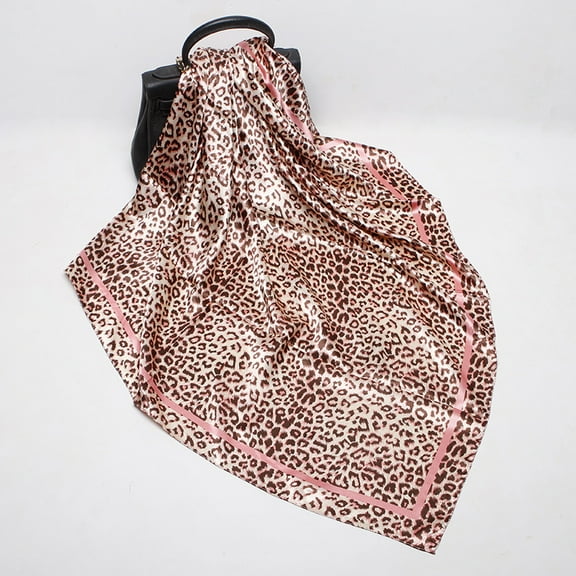 Simulation silk scarf female satin square scarf leopard Europe and the United States scarf package head scarf
