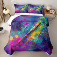 thumbnail image 2 of Castle Fairy Abstract Baseball Bat Quilt King,Watercolor Splash King Coverlet Set, 2 of 7