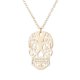 thumbnail image 1 of Granjero Gordo Colgante de collar hecho a mano adecuado para hombres y mujeres, collar hueco personalizado con calavera de acero inoxidable (oro), 1 of 5