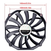 Ultra Thin 140mm Efficient Cooling CPU Cooler Fan 300-1100RPM 12V 4Pin High Speeed Radiator Cooling Fan