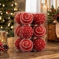 thumbnail image 5 of 12 Pack Christmas Pearl Ball Ornaments - 2.36" Red Glittered Baubles for Tree Holiday Party Decor, 5 of 7