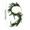 thumbnail image 3 of FastXmas 71" Christmas Rattan Decoration Red Berries and Green Pine-Needles Christmas Rattan Ornament Classical Norfolk Pine Christmas Garland Decor for Xmas Stair Fireplace Wall Home Indoor Outdoor, 3 of 6