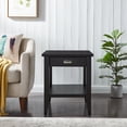 thumbnail image 5 of Leick Home 10507-BK Laurent Table d'Extrémité avec Tiroir et Tablette d'Exposition-Noir, 5 of 5