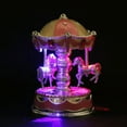 thumbnail image 3 of Wind up Music Box Vintage Look Music Box with Jewelry Box - Table Desk Decoration and Gift (Carousel Horse, Pink), 3 of 6