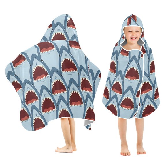 joogoo Sharks-s2 Kids Hooded Beach Towel Baby Bath Towel 23.5"x50"