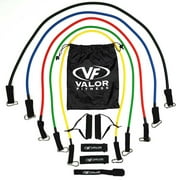 Valor Fitness 5 Band Conditioning Set  with Handles, Ankle Straps, Door Anchor and Storage Bag ED-18