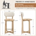 thumbnail image 4 of Dayalane Mid Century Modern Bar Stools Set of 4, 26" Counter Height Faux Leather Upholstered Stools with Curved Back, X-Shape Wood Legs for Kitchen Island, Dining Room, Khaki, 4 of 11
