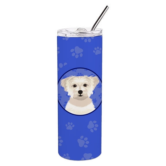Carolines Treasures WDK1209TBL20 Shih-Tzu Gold Design6  Stainless Steel 20 oz Skinny Tumbler Blue 20 oz multicolor