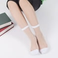 thumbnail image 3 of 5 Pairs Summer Transparent Silk Socks Breathable Sheer Socks Plaid Stripes Dot Thin Women Crystal Silk Socks Ankle Socks, 3 of 7
