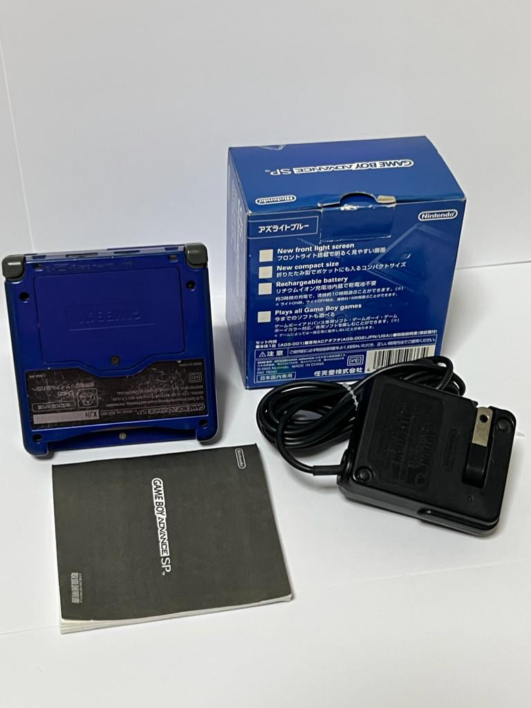Nintendo GameBoy Advance GBA SP Blue Game Boy Console w Box and