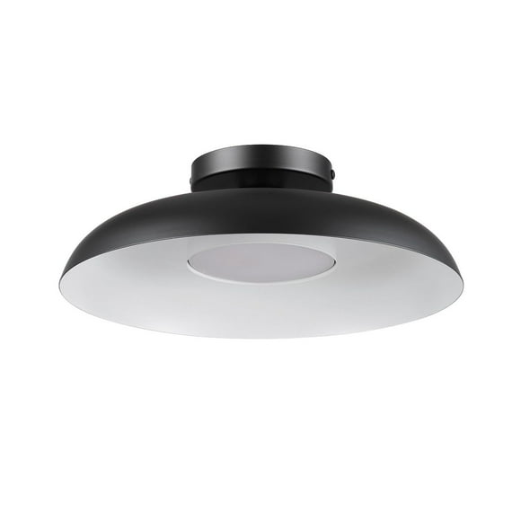 1-Light LED Integrated 21-Watt Matte Black Flush Mount Ceiling Light