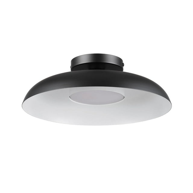 Plafonnier affleurant noir mat à 1 ampoule à DEL intégrée de 21 W