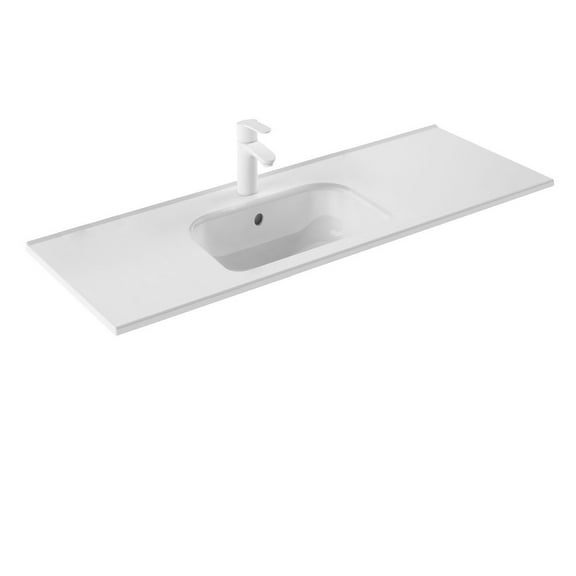 Ws Bath Collections Slim 120 Slim 47-3/16" Rectangular Ceramic Drop In Bathroom Sink -