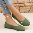 thumbnail image 6 of IEMIEMIEM Women's Slip On Flats Square Toe Fashion Casual Leather Chunky Low Heels Ballet Flats Wide Comfortable Walking Shoes Slip-On Loafers Dress Shoes Green 8 Wide, 6 of 7