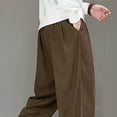 thumbnail image 6 of Zylanna Men's Casual Pants, Elastic Waist with Drawstring Pockets Fleece Lined Jogger Pants for Men Coffee, 6 of 8