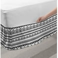 thumbnail image 2 of Ethnic Bed Skirt, Eastern Tattoo Design with Various Ornamental and Geometric Shapes Monochrome Style, Elastic Bedskirt Dust Ruffle Wrap Around for Bedding Decor, 4 Sizes, White Black, by Ambesonne, 2 of 2