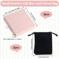thumbnail image 2 of 3Pcs 3.15 Inch Cardboard Drawer Jewelry Box with 3Pcs Black Velvet Pouches Pink Square Gift Cases for Bracelet Necklace Earring Ring Storage Organizer, 2 of 8