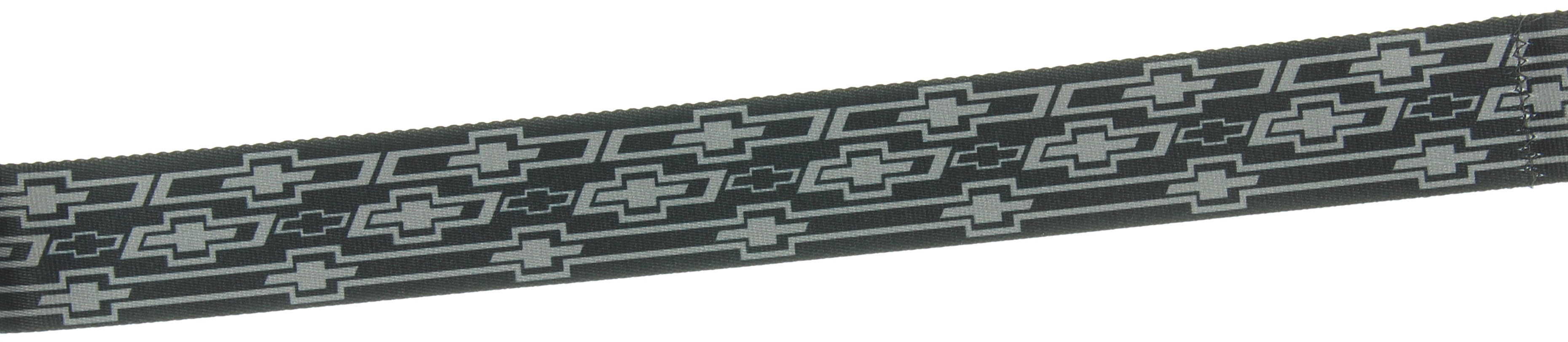 GM General Motors Guitar Strap, Retro Chevy Bowtie Monogram Black Gray, 2 Inches Wide