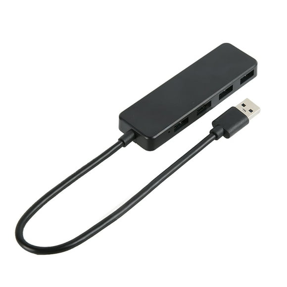 4 Port USB3.0 Hub, High Speed 4 Port USB Hub Ultra Durable Black  For External Hard Drive