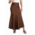 thumbnail image 2 of Womens Skirts Business Casual Clothes High Waisted Cocktail Party Wedding Guest Mermaid Maxi Skirt Brown S, 2 of 9