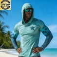 thumbnail image 2 of JPVDPA Mens UPF 50+ Fishing Shirts Sun Protection Hoodie American Flag Long Sleeve UV Hiking Shirt Quick Dry SPF Rash Guard Sky Blue XXL, 2 of 6