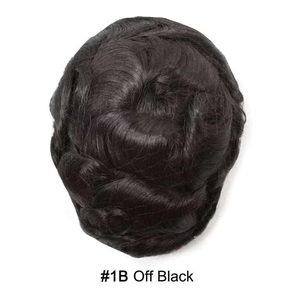 Mens Hairpiece LYRICAL HAIR Human Hair Replacement System Durable Thin Skin PU Injected Toupee Hair Wigs for Men
