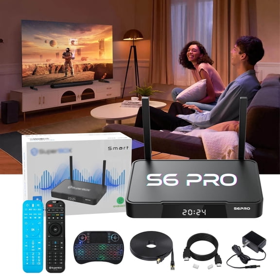 S6 Pro Superbox Home Theater System Box Set 2026 with Wireless Voice Remote Control&Air Mouse