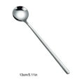 thumbnail image 2 of 8 Pieces Stirring Spoon Stainless Steel Coffee Milk Drink Stirrer Long Handle Flatware Tableware Reusable Cafe Dessert Eating Silver 13cm, 2 of 8