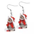 thumbnail image 1 of Pendientes para mujer,Adorables aretes navideños con tema de gato colgantes,Lindos aretes navideños con dijes colgantes Joyería para mascotas,Regalo para mujer Favores de fiesta Decoración, 1 of 8