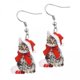 thumbnail image 1 of Pendientes para mujer,Adorables aretes navideños con tema de gato colgantes,Lindos aretes navideños con dijes colgantes Joyería para mascotas,Regalo para mujer Favores de fiesta Decoración, 1 of 8