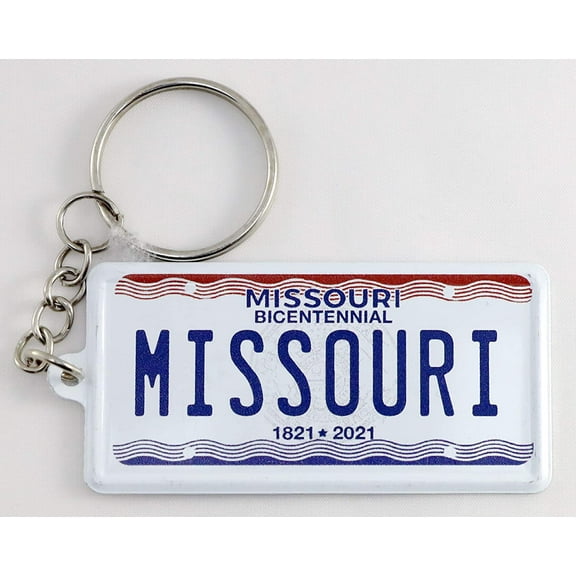 Missouri License Plate Aluminum Ultra-Slim Rectangular Souvenir Keychain