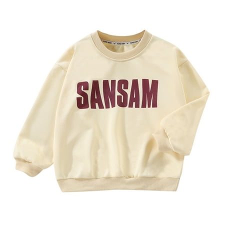 

Hoodies for Teen Girls Long Sleeve Letter Print Pullover Tops Blouse Warm Fashion No Hooded Hoodies for Teens