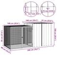 thumbnail image 4 of vidaXL Cage à Poules Anthracite 200x91x100 cm Acier Galvanisé, 4 of 4