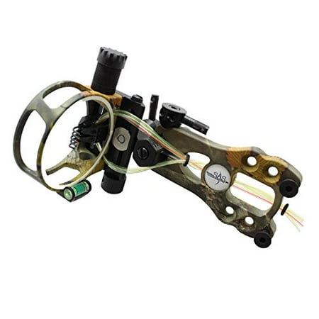 SAS Aluminum 5 Pins .019 Fiber Optic Tool-Less Bow Sight with Micro Adjustments and LED Light (Black)