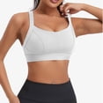 thumbnail image 4 of Women's Sports Bras Yoga Solid Sleeveless Cold Shoulder Casual Tanks Blouse Intimates Comfortable Bras for Women Gray L, 4 of 7
