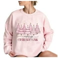 thumbnail image 4 of Lovskoo Sweatshirt for Women Christmas Printed Long Sleeves Blouse Round Neck Casual Tunic Tops Pink, 4 of 4