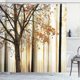 thumbnail image 1 of Autumn Shower Curtain, Fall Season Theme Picture of a Forest Tree Leaves on an Abstract Woodland Background Print, Cloth Fabric Decor for Bathroom Set, 1 of 3