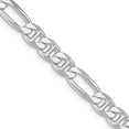 thumbnail image 3 of Diamond2Deal 925 Sterling Silver Rhodium-plated 8.25mm Figaro Anchor Chain Necklace for Men 20", 3 of 7