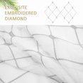 thumbnail image 5 of Topfinel White Sheer Curtains 84 inch Long Geometric Grey Embroidered Diamond Grommet Window Curtains for Living Room Bedroom,Tulle Window Drapes, Light Weight Soft Boho Curtains,54x84 inch,2 Panels, 5 of 7