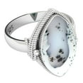 thumbnail image 3 of 925 Sterling Silver Ring Natural Dendrite Opal Handmade Jewelry, 3 of 10