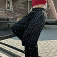 thumbnail image 5 of Huanglei Teen Children Pants Open Bottom For Girls Casual High Elastic Waisted Drawstring Loose Fit Pockets Kid Cargo Sweatpants Streetwear Girls Wide Leg Pants, 5 of 6