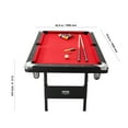 thumbnail image 3 of VEVOR Billiards Table, 6.3 ft Pool Table, Portable Foldable Space-Saving Table, Billiard Table Set Includes Balls, Cues, Chalks and Brush, Black with Red Cloth,Perfect for Family Game Room Kid Adult, 3 of 9